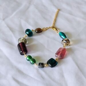 Vibrant Multi-Color Glass Bead Bracelet
